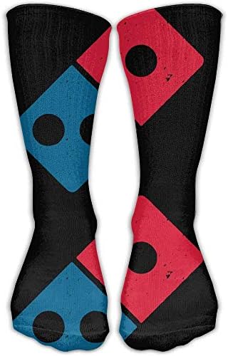 ZENGYAN Men Women Novelty Dominos Pizza Logo Funky High Sock Athletic Crew Stocking Unisex 19.7 inch