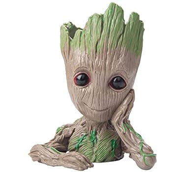Baby Groot Guardians of The Galaxy Flowerpot Succulent Plants Planter with Drainage Hole Pen Holder