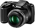 Nikon Coolpix L340 20.0 MP Point And Shoot Digital Camera with 28x Optical Zoom, Card and Camera Bag (Black)