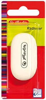 Herlitz Oval Shape Eraser White Graphite Caoutchouc Latex Free view 2