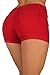 Basic Juniors Booty Shorts Premium Stretch French Terry Moleton with a Gentle Butt Lifting Stitching in Red Size S