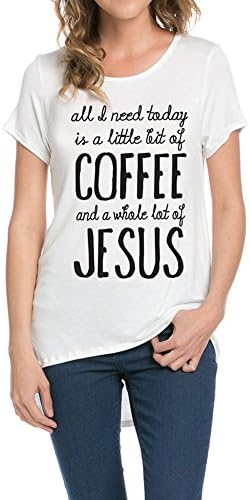 TAYLOR PERFORM - ALL I NEED TODAY, COFFEE, JESUS - SPORTY ROUND NECK T-SHIRTS - SHORT SLEEVES