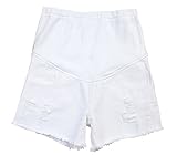 Ameyda Womens Maternity Distressed Denim Shorts