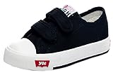 DADAWEN Boy's Girl's Classic Canvas Velcro Strap Sneaker (Toddler/Little Kid/Big Kid)