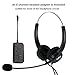 TelPal Telephone Headset, Hands-Free Call Center Noise Cancelling Corded Binaural Headset Headphone 4-Pin RJ9 Crystal Head Mic Microphone Desk Phone -Telephone Counseling Services,Insurance, Hospitals