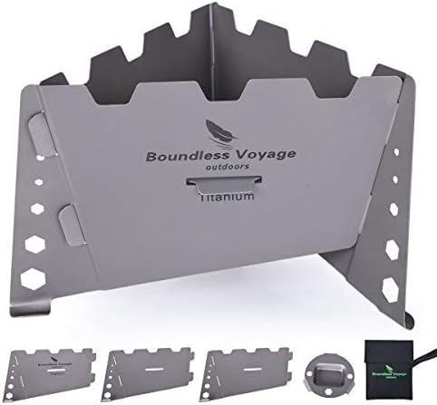 Boundless Voyage Camping Titanium Solid Alcohol Stove Windshield Set Outdoor Fuel Burning Cooker For Outdoor Cooking Picnic BBQ