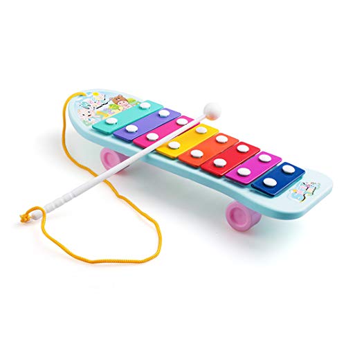 Frunsi Musical Instruments Toys Set for Kids, Toddlers, Pre-School, 9 in 1 Music Percussion Toy Set Xylophone, Maraca, Egg Shaker, Flute, Tambourine, Bell Stick, Finger Clapper, Triangle, Tone Blocks - Thumbnail 2