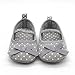 Voberry® Newborn Baby Infant Girls Bow Tie Leopard Flat Shoes Crib Shoes Prewalker (12~18 Month, Gray)