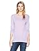 Hanes Comfortblend Women's Long Sleeve Lace Panel Tee, Spring Lilac Heather, Medium