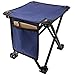 Small Folding Camping Stool, Portable Rest Seat Collapsible Slacker Stool for Outdoor Camping Walking Hunting Hiking Fishing Travel Beach Garden BBQ, Metal 600D Oxford Cloth with Carry Bag, Bluethumb 1
