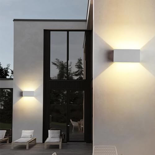 Voltix 24W LED Wall Light, IP65 Waterproof, Outdoor Wall Light Adjustable Beam Light, Indoor/Outdoor Wall Lamp for Home and Garden (Natural Light – 4000 K, White)