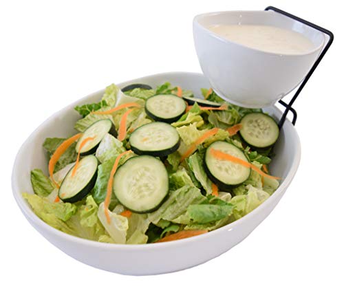 2 Tier Chip and Dip Serving Set- Snack Serving Tray- Salad Bowl Serveware Set For Parties