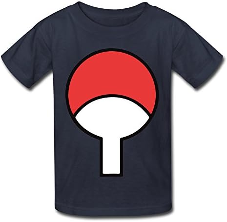 ALIMN Big Boy Girls' Naruto Uchiha Symbol Logo T Shirts Navy
