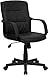 Flash Furniture Rider Mid-Back Black LeatherSoft Swivel Task Office Chair with Arms