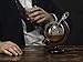 The Wine Savant Etched World Globe Decanter with Antique Ship (Mahogany Stained Wood)
