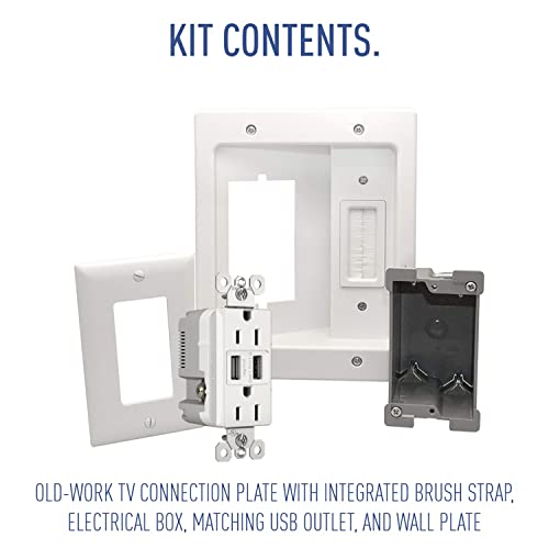 Legrand - OnQ in Wall Cable Management Kit with USB, TV Outlet Wall Kit ...