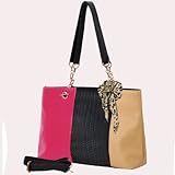 MG Collection Woven Pattern Embossed Satchel Shoulder Bag W/ Accent Scarf