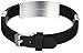 MoAndy Mens's Rubber Bangle Bracelet Jewelry Titanium Steel Rubber Black 22CM Length Adjustable