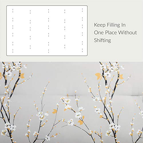 Bedsure Comforter Set King Size - Down Alternative Comforter, Microfiber Duvet Sets - 3-Piece (1 Comforter + 2 Pillow Shams), Plum Blossom Pattern, Grey - Thumbnail 4