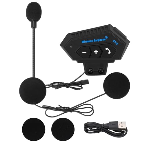 Yosoo Health Gear BT12 Motorcycle Intercom Kit Handsfree Bluetooth Headset, Motorcycle Bluetooth Headset, Headset with Speakers Earphones, Support Hands-free Calls