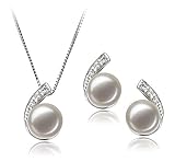 PearlsOnly - Claudia White 7-8mm Freshwater 925 Sterling Silver Cultured Pearl Set