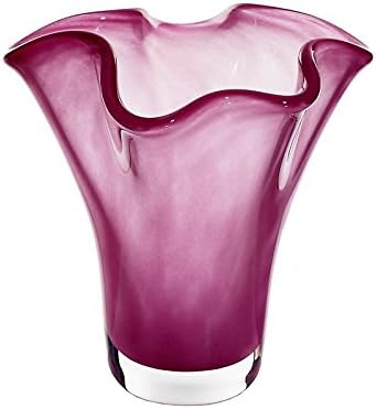 CRISTALICA Exclusive Glass Vase Flower Vase Freestyle Fuchsia 16 cmhandmade in Germany Glass Modern Style