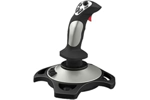 Emiif Flight Simulator Joystick Controller for PC with ABS Construction, 22.5 x 19 x 25 cm, Black, for Windows Flight Games