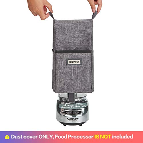 HOMEST Food Processor Dust Cover with Accessory Pockets Compatible with Cuisinart Mini 34 Cup