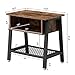VASAGLE Industrial Nightstand, 2 Tier Side Table with Storage Rack, Wood Look Accent Furniture with Metal Frame, Easy Assembly