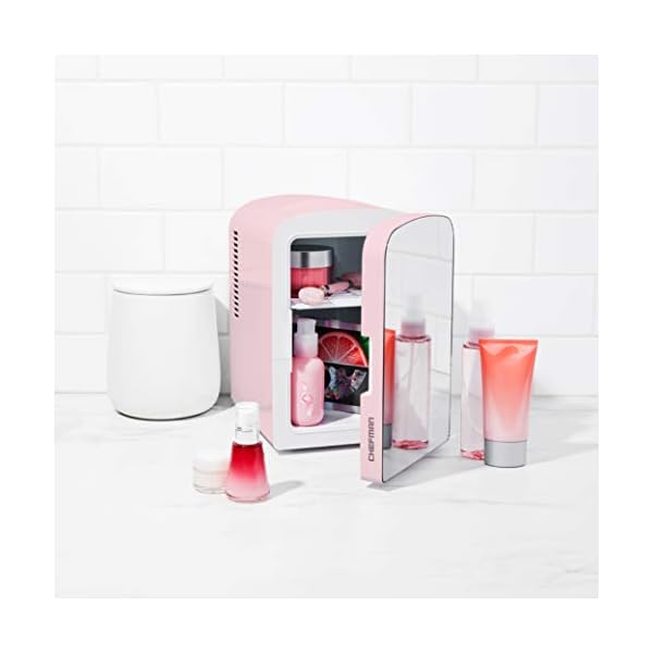 Chefman Mini Heladera 4 Lts P/ Maquillaje Con Espejo - Imagen 7