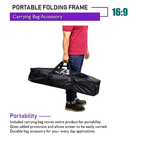 Akia Screens Projector Screen with Stand 145 inch Outdoor Fast Folding Portable 16:9, 8K 4K Ultra HD 3D Indoor Movie Theater Adjustable Height Foldable 145” Projection Screen Bag Included AK-OS145H - Thumbnail 6