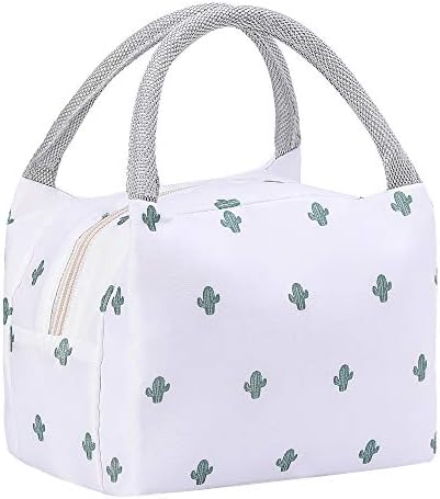 Lunch Bag Insulated Lunch Box Reusable Lunch Tote Cooler Organizer Bag Lunch Bags for Women Ladies Adults(Cactus)