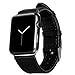 JISONCASE Compatible 42MM Apple Watch Band Genuine Lambskin Leather iWatch Replacement Watchbands with Classic Buckle for Apple Watch Sport Edition, Black (For 42MM Version) TC-AW4-18L10
