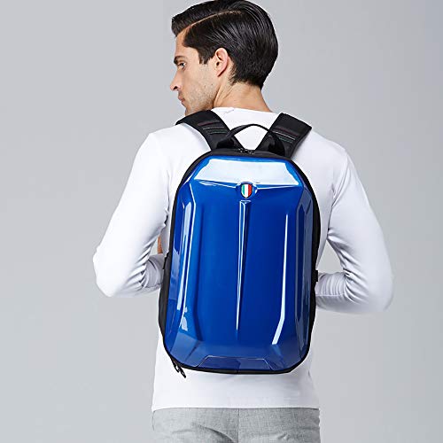 ArtST Motorcycle Bike Hard Shell Backpack Fits for 15.6" Laptop and Notebook - Perfect for Riding Travelling Camping Cycling Storage Bag (blue) - Thumbnail 6