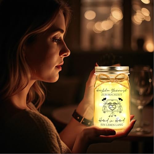 Hiipeefeel Money Gift Wedding Gifts for Bride and Groom, LED Bottle Light Money Box, Engagement Gift for Both, Honeymoon, Honeymoon, Honeymoon, Gift for Bride and Groom