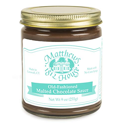 Matthews 1812 House Old-Fashioned Malted Chocolate Sauce- Gourmet Dessert Sauce, Ice Cream Topping, No Corn Syrup, 9 oz jar