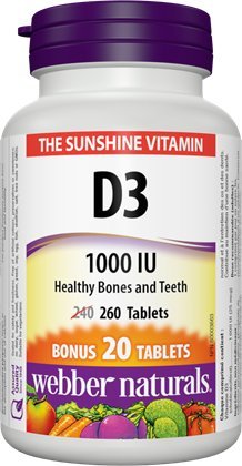 Webber Naturals D3 1000 IU, 260 Tablets
