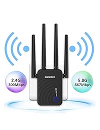Extensor de rango WiFi ComfAST, AC1200 Dual Band 2.4G 5.8G Mini WiFi Router Repetidor, Wi Fi Signal Booster, puntos de acceso inalámbrico con 4 antenas, extendiendo WiFi a todo el hogar y jardín