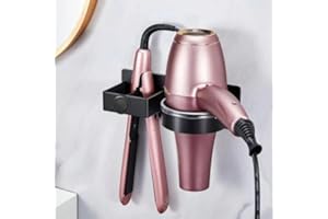 Hair Straightener Holder Wall, Thickened Blow Dryer Holder Wall Mounted Stainless Steel Hairdryer Holder for Bathroom, Hair T