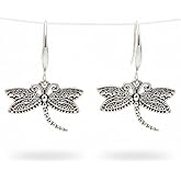 Cute Little Dragonfly Earrings – Nature-Inspired Boho Jewelry for Women – Hypoallergenic Silver-Plated Ear Hooks – Symbolic Gift