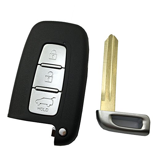 Horande Replacement 4 Buttons Smart Key Shell Case Fob for Hyundai Sonata Elantra Genesis Veloster No Chip Entry Keyless Remote Control Key Fob (3B Left Blade)