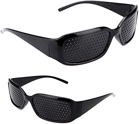LeRysox(TM)Eyesight Improve Vision Pinhole Spectacles Pin Eyes Vision Training Exercise Improver Men Women Eyewear Glasses Black