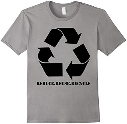 Mens Reduce Reuse Recycle T-shirt Small Slate