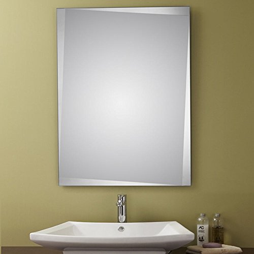 SunGlow Unframed Bathroom Silvered Mirror Rectangle Vanity