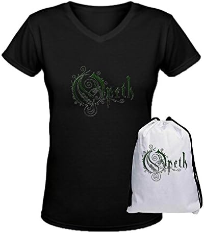 CoBa Opeth Band Logo Cotton V Neck T Shirt for Womens Black