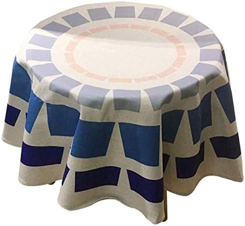Ylsp ミニマル現代の手作りテーブルクロス ラウンドテーブルクロス北欧ブルー ウォッシャブルレストランの装飾 テーブルクロス キッチン 宴会の装飾 Size 140cm