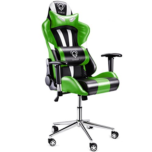 Diablo-X-Eye-Gaming-Sedia-Base-cromata-braccioli-Regolabili-meccanismo-di-inclinazione-Cuscino-Lombare-Finta-Pelle-Portata-150-kg-Scelta-del-Colore-Nero-Verde