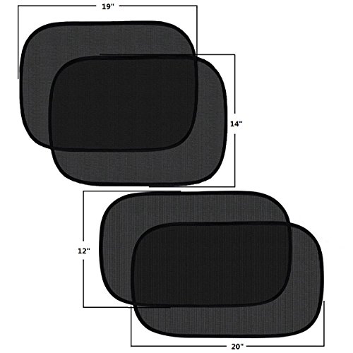 Pulaisen Car Window Shade - Sunshade Car Side Window Clings - 80GSM UPF50+ Blocks Over 99% Harmful UV Rays - Baby Side Window Car Sun Shades 20"x 12" 19"x 14" (20"x12"&19"x14") - Thumbnail 4
