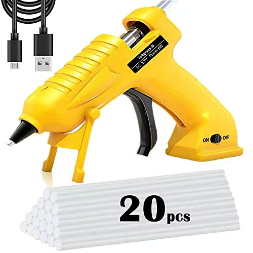 Cordless Hot Glue Gun, Yokgrass USB Rechargeable Anti-Drip Portable Mini Melt Glue Gun Kit with 20pcs Glue Sticks for DIY Crafts, School Projects and Fast Home Repairs - Thumbnail 7