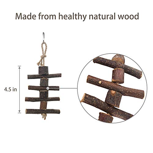 LiMio 6pcs Parakeet Toys, Bird Perch for Conures, Parrot Natural Wood Chewing Toys for Cockatiels